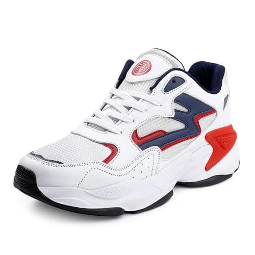 Bacca Bucci® Zeus Men Fashion Sneakers/Running Shoes with Chunky Rubber Outsole for Running, Walking, Training, Gyming, Streets, Parties & Fun- White,