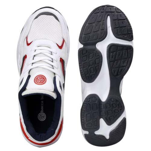 Bacca Bucci® Zeus Men Fashion Sneakers/Running Shoes with Chunky Rubber Outsole for Running, Walking, Training, Gyming, Streets, Parties & Fun- White,