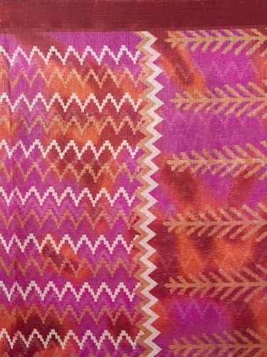 Shiv Textiles Women's Cotton Blend Geometric print Saree(SAT-595-PINK)