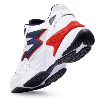 Bacca Bucci® Zeus Men Fashion Sneakers/Running Shoes with Chunky Rubber Outsole for Running, Walking, Training, Gyming, Streets, Parties & Fun- White,